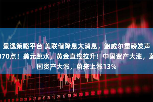 景逸策略平台 美联储降息大消息,鲍威尔重磅发声!道指涨超870点!美元跳水,黄金直线拉升!中国资产大涨,蔚来上涨13%
